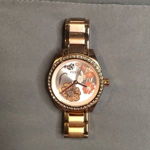 Fossil Floral Rose Gold Watch